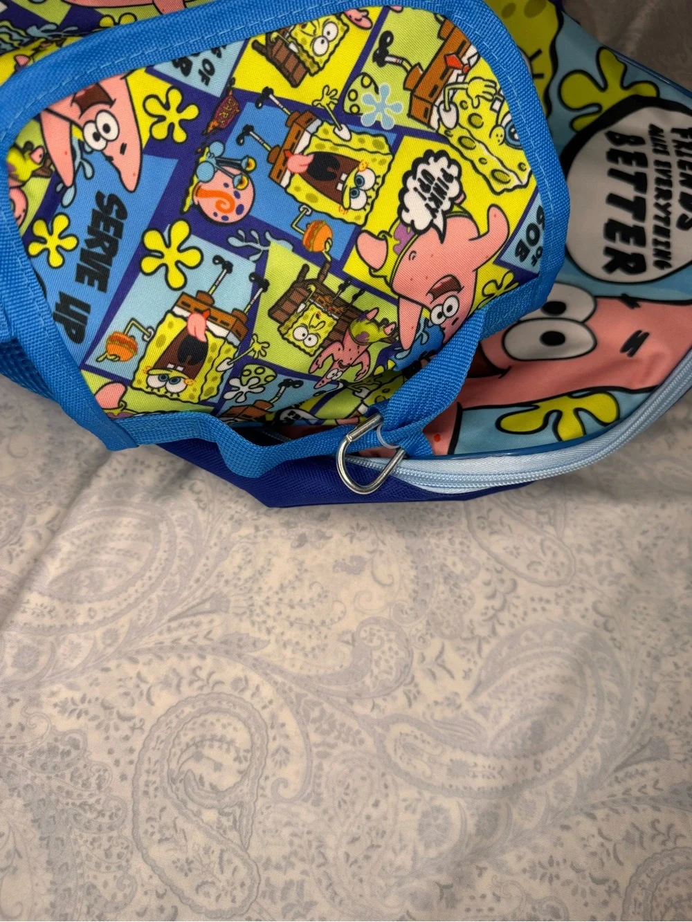SpongeBob Squarepants 5 piece Backpack Set w/ Bottle, Pouch, Lunch Bag, Clip